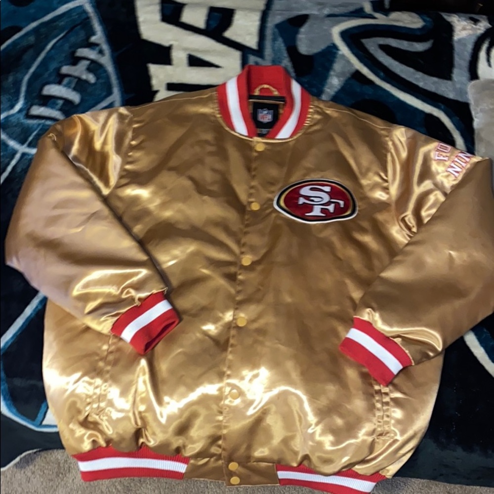 49ers Gold silk Letterman Style coat / jacket !